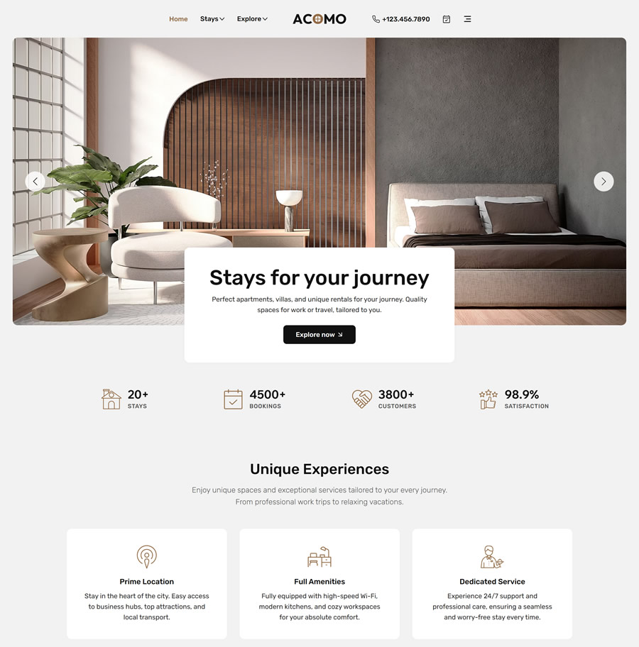 Wix Template for Homestays, Guesthouses, Hostels