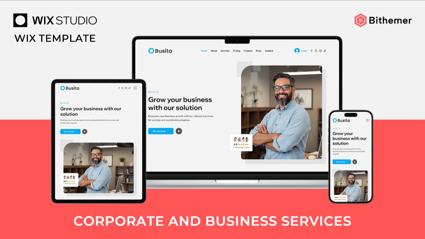 Wix Template for Business Services & SAAS - Busita - Bithemer
