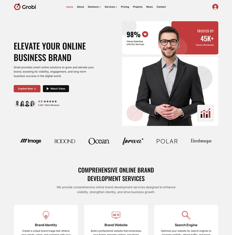 Wix template for Business Services and SAAS