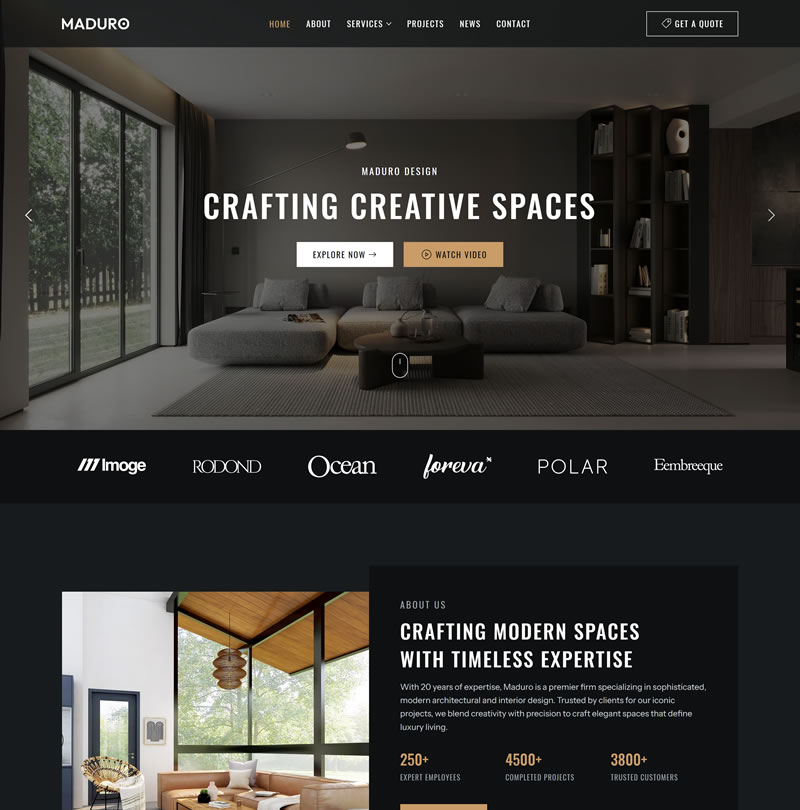 Wix templates for architecture, interior design