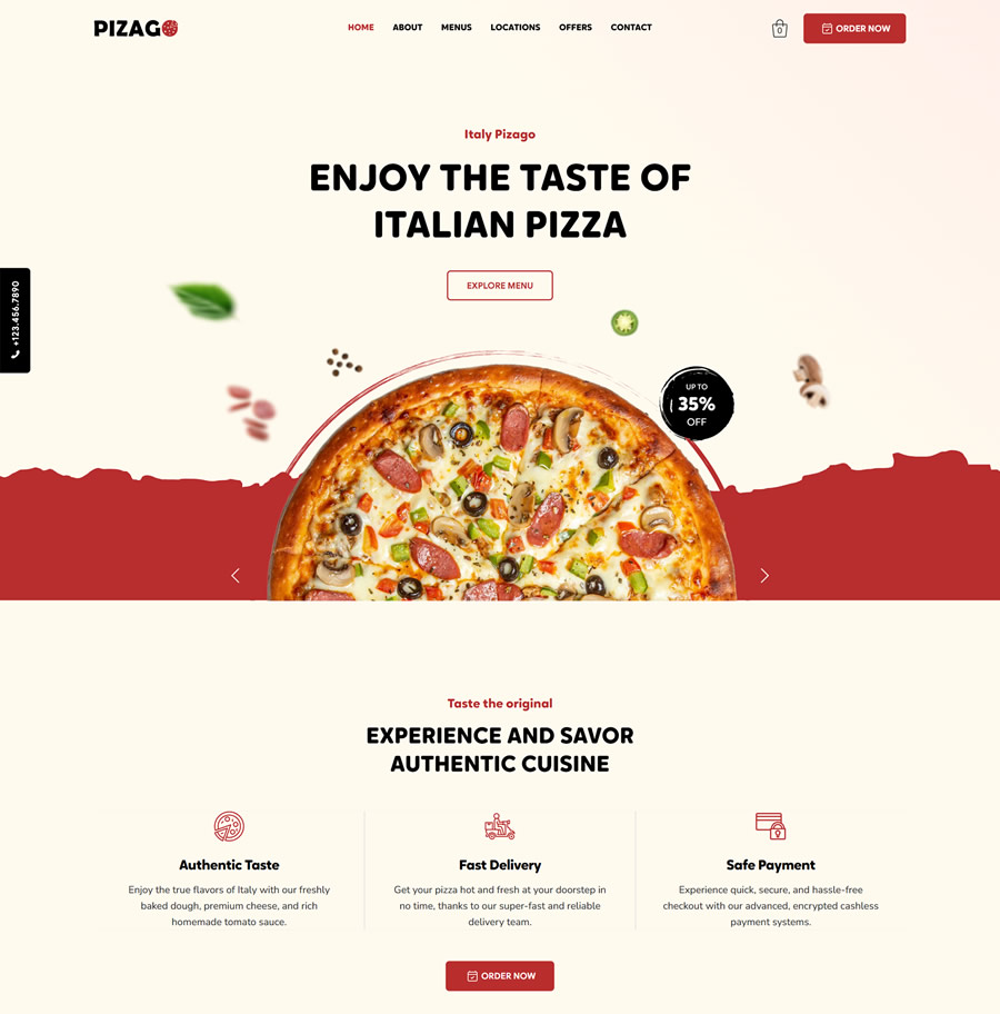 Wix Studio Template for Restaurants, Bakeries & Fast Food Shops